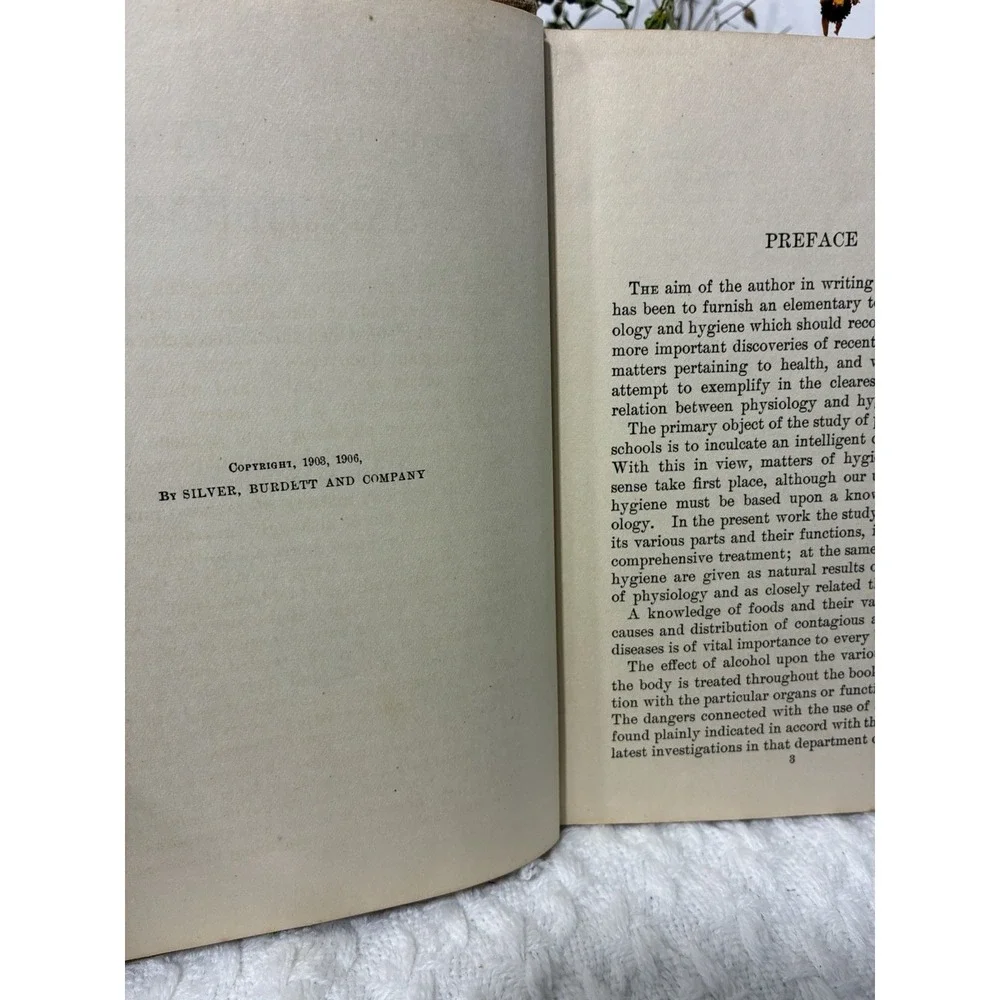 1906 Antique Elementary Physiology Hygiene H.W. Conn Medical School Textbook